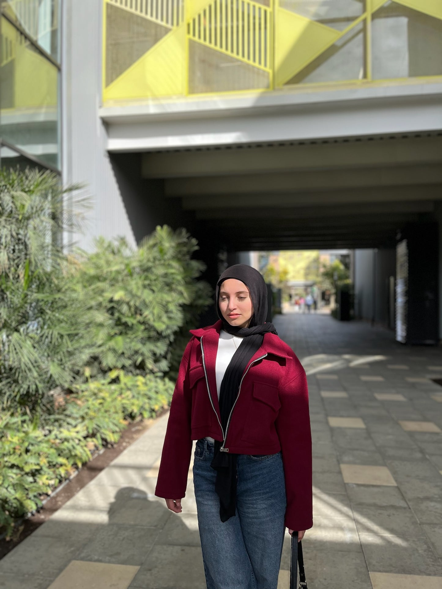 Double Burgundy Wool Jacket